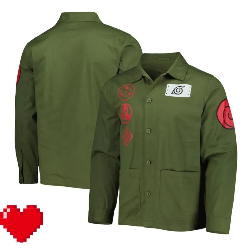 Naruto Shippuden VIZ Media Olive Green Chore Coat Jacket Anime Men XXL